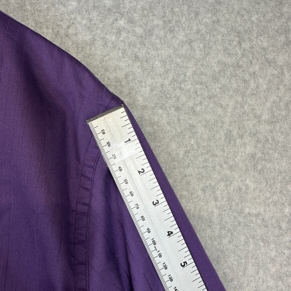 Kenneth Cole Reaction Shirt Mens Size 16.5 Purple Cotton Wrinkle Free Button Up - Picture 6 of 10